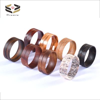 4mm 6mm 8mm Polished Rosewood Ring Core Blanks for Inlay DIY Jewelry Making Wedding Bands or Rings Plating Other