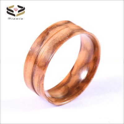 8mm 6mm Polished Flat Olive Wood Ring Core Blanks for Inlay Certificate Type Third Party Appraisal Mens Wedding Band