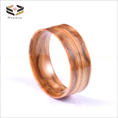 8mm 6mm Polished Flat Olive Wood Ring Core Blanks for Inlay Certificate Type Third Party Appraisal Mens Wedding Band