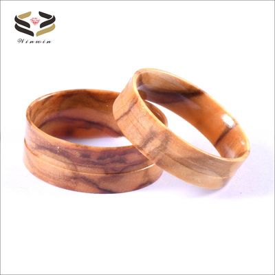 8mm 6mm Polished Flat Olive Wood Ring Core Blanks for Inlay Certificate Type Third Party Appraisal Mens Wedding Band