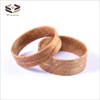 Unisex 6mm 8mm Flat Edge Whiskey Barrel Wood Wooden Ring Cores For Inlay Blank Ring with Channel Setting Technology Custom