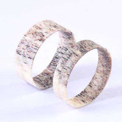 Wedding Must-Have 6mm 8mm Natural Deer Antler Ring Core Blanks For Inlay Comfort Fit TRENDY Style for Your Memorable Day