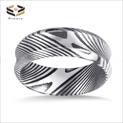 Black 8mm Damascus Steel Wedding Band Custom Made for Men and Women Invisible Setting Included Children's Gender Neutral