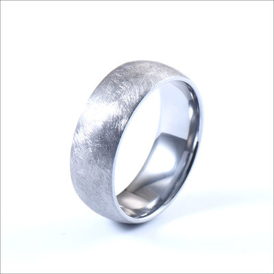 8mm Fashion Cobalt-chromium Ring Brush Mens Wedding Band Custom Made with Your Own Logo TRENDY Style Occasion Engagement
