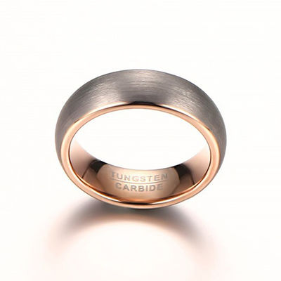 6mm Classic Tungsten Wedding Band for Men with Comfort Fit and Black Rose Gold Two-Tone Design