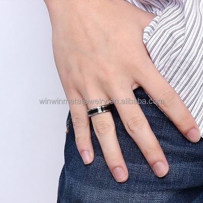 Blue 6mm Grooved Cross Tungsten Wedding Band Ring for Men & Women Trendy Comfort Fit
