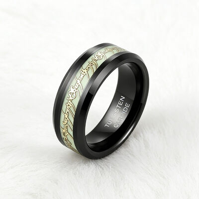 8mm Dragon Celtic Inlay Black Plated Tungsten Ring for Men and Women Wedding Anniversary Engagement Gift