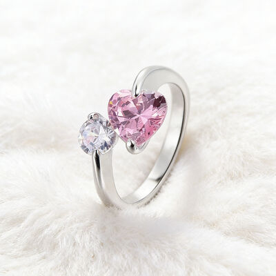 Silver Plated Stainless Steel Ring with Zircon Channel Setting for Unisex Wedding Band