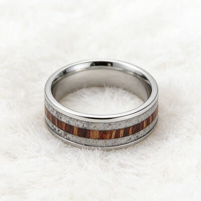 8mm Tungsten Ring with Celtic Deer Inlay and Deer Antler Wedding Band for Men and Women