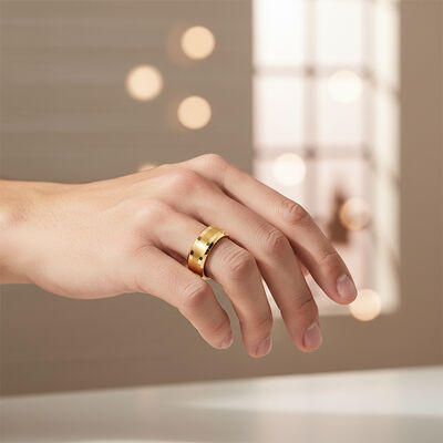 Customized 8mm Gold Plated Brushed Tungsten Wedding Band for Men and Women