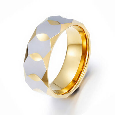High-Hardness Tungsten Wedding Band Ring with Long-Lasting Luster and Trendy Color-Blocking for Men and Women