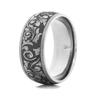 Wholesale Direct Handmade Silver Plated Stainless Steel Vintage Style Wedding Ring for Men and Women