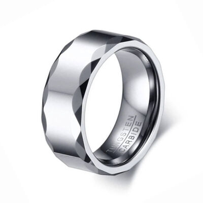 Silver Plated Wear Resistant Non-fading Tungsten Ring for Men and Women Wedding Band