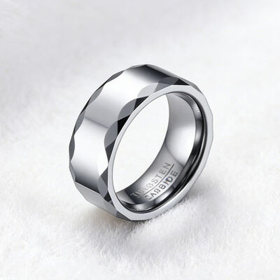 Silver Plated Wear Resistant Non-fading Tungsten Ring for Men and Women Wedding Band