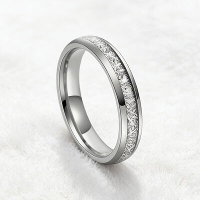 6mm Silver Plated Tungsten Ring with Trendy Color-Blocking for Men and Women Wedding Band