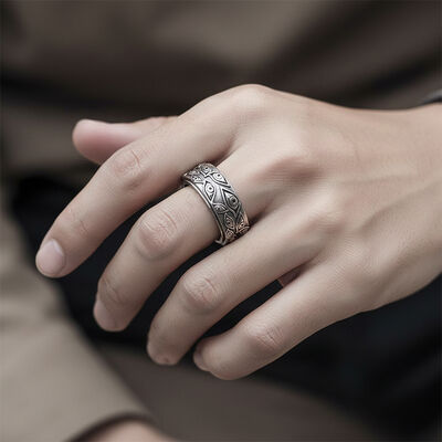 Devil's Eye Stainless Steel Ring Silver Plated Trendy Wedding Band Promise Ring